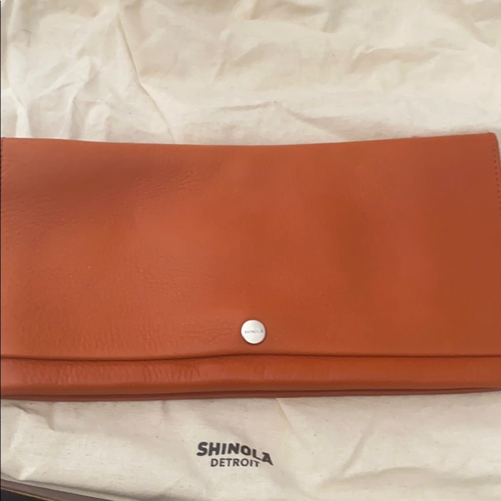 Beautiful Burnt Orange Shinola clutch